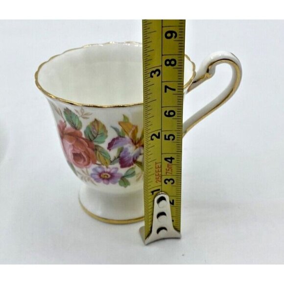 Paragon Demitasse Tea Cup Saucer To Her Majesty Queen England Queens Garden 4 oz - Picture 10 of 15